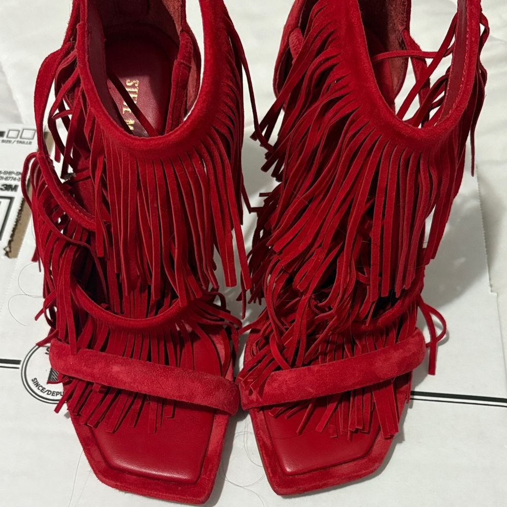 Stylish Red Fringe Women's Shoes